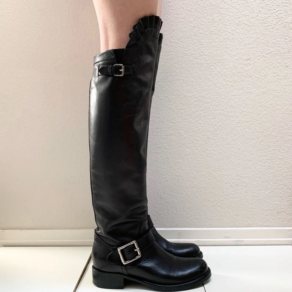 Valentino knee high leather boots